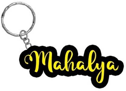 SY Gifts Mahalya Name Black Yellow Name Keychain Key Chain