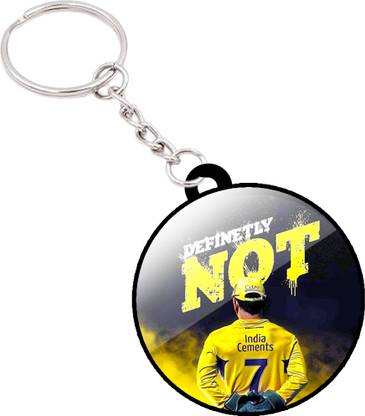 VINODHANA Dhoni Keychain | (D11) Front and Back Printed Round Shape Key Chain
