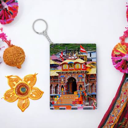 Fast Scan FSR-Badrinath Background Dual Side Wooden Keychain Key Chain