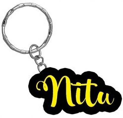 SY Gifts Nitu Name Black Yellow Name Keychain Key Chain