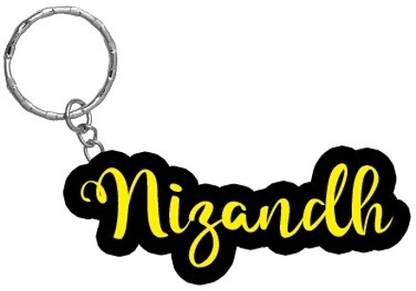 SY Gifts Nizandh Name Black Yellow Name Keychain Key Chain