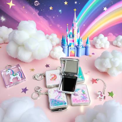 APNA KANHA Rectangular Shape Portable Pocket & Makeup Mirror for Women Key Chain