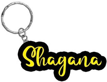 SY Gifts Shagana Name Black Yellow Name Keychain Key Chain
