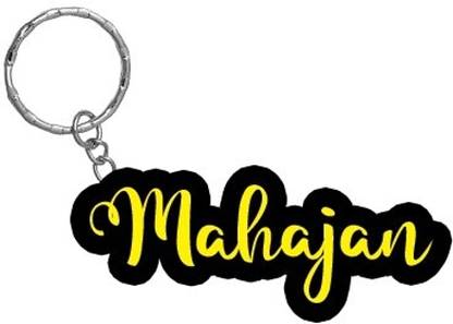 SY Gifts Mahajan Name Black Yellow Name Keychain Key Chain
