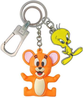 HANDSOME ISK Good Quality Jerry In Rubber With Tweety Locking Lock Key Chain