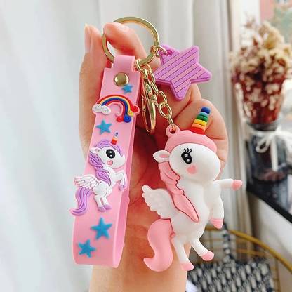 HI-FRIENDS Flying Unicorn 3D Keychain Keychain for Girls, Purse, Bag, Key & Gifting Key Chain