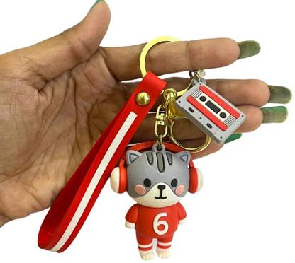 Zesta Premium 3D Cat Keychain Cute Keychains For Girls Stylish and Bag Charms Key Chain
