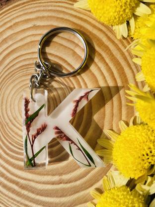 crafcan Resin Real Flower Keychain |Pack of 1 Key Chain
