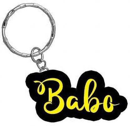 SY Gifts Babo Name Black Yellow Name Keychain Key Chain