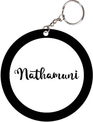 SY Gifts Nathamuni Name Black Keychain Key Chain