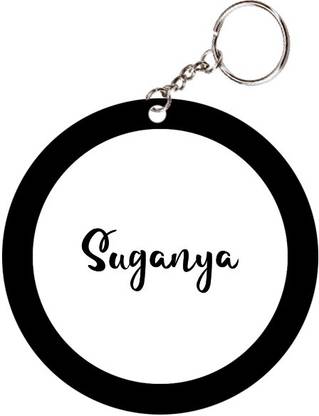 SY Gifts Suganya Name Black Keychain Key Chain