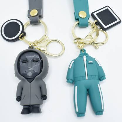 Kiditos 3D Keychain (Squid Game Front-Man & Player No 218) Miniature Key Chain