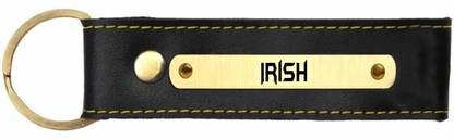 SY Gifts Irish Name Black Leather Keychain Key Chain