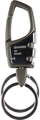 Flipkart SmartBuy Black Metal Hook with Double Rings Keychain Holder for Bike Car Office Key Chain