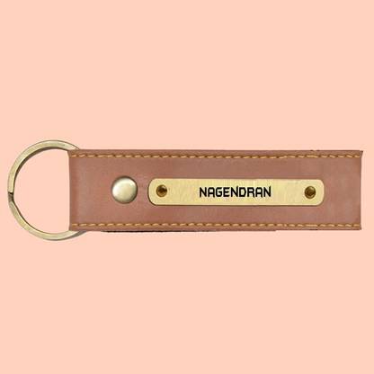 SY Gifts SYG Nagendran Name Vegan Leather Keychain Key Chain