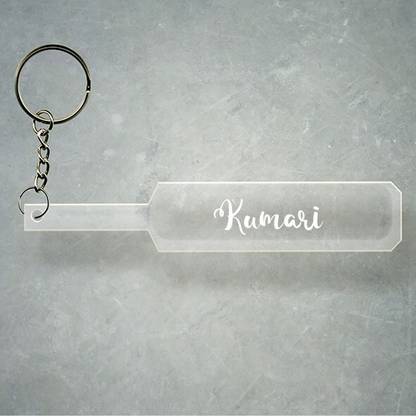 SY Gifts Cricket Bat Logo Design With Kumari Name Key Chain