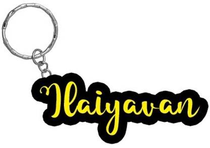 SY Gifts Ilaiyavan Name Black Yellow Name Keychain Key Chain