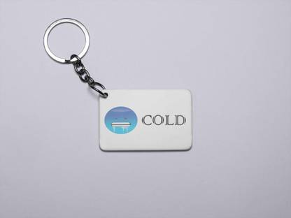 REVAMAN Shivering Cold Emoji- Printed Acrylic Keychains(Pack Of 2) Key Chain