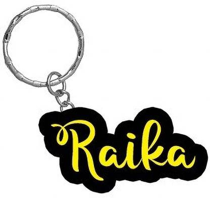 SY Gifts Raika Name Black Yellow Name Keychain Key Chain