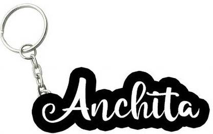 SY Gifts Anchita Black White Name Keychain Key Chain