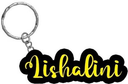 SY Gifts Lishalini Name Black Yellow Name Keychain Key Chain