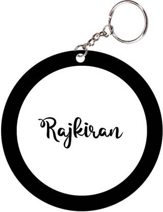 SY Gifts Rajkiran Name Black Keychain Key Chain