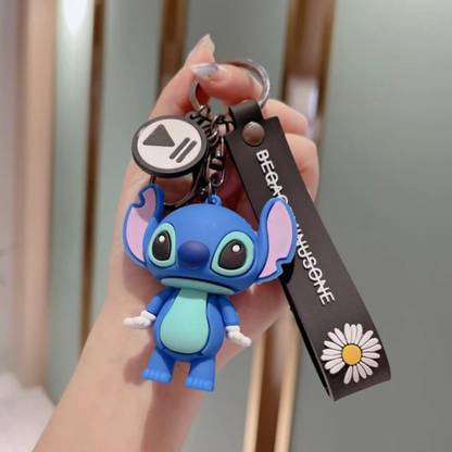 WHITE POPCORN Cute Disney Stitch 3D Keychain | Strap Charm & Hook | Key Chain