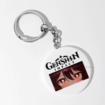 PurpleBees Genshin Impact eyes Keychain | Metal 58mm | Anime Collectible for Fans | Key Chain