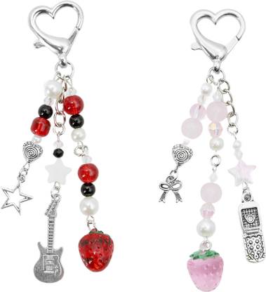 sannidhi Y2K Aesthetic Sweet Strawberry Keychain Set Key Chain