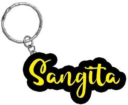 SY Gifts Sangita Name Black Yellow Name Keychain Key Chain