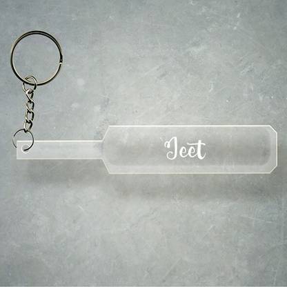 SY Gifts Cricket Bat Logo Design With Jeet Name Key Chain