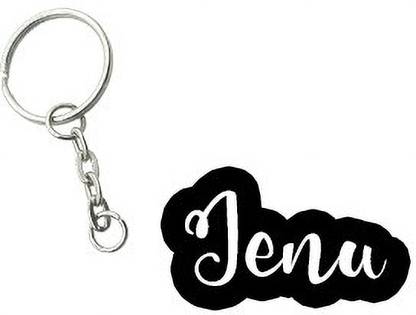 SY Gifts Jenu Black White Name Keychain Key Chain