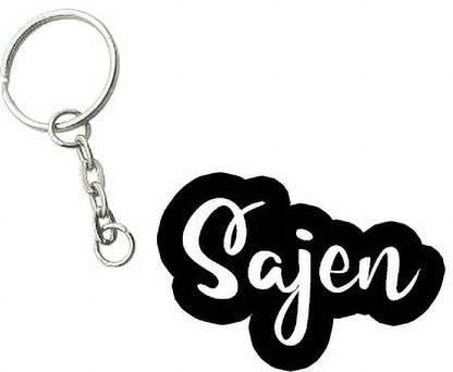 SY Gifts Sajen Black White Name Keychain Key Chain