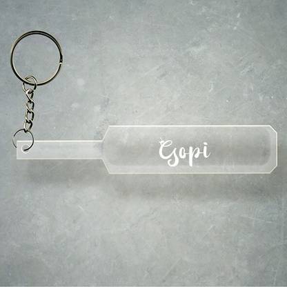 SY Gifts Cricket Bat Logo Design With Gopi Name Key Chain