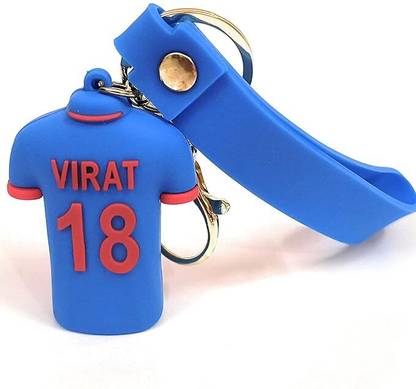 posxo Virat Kohli Indian cricket jersey 3D Silicone Keychain Key Chain