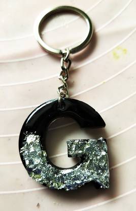 sreearts G letter keychain||Black&silver keychain| latest keychain Key Chain