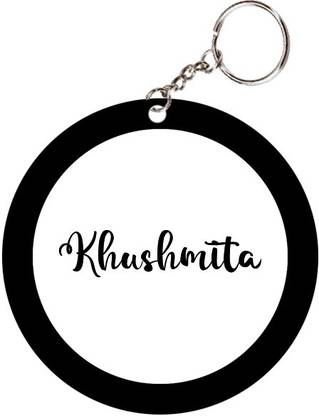 SY Gifts Khushmita Name Black Keychain Key Chain