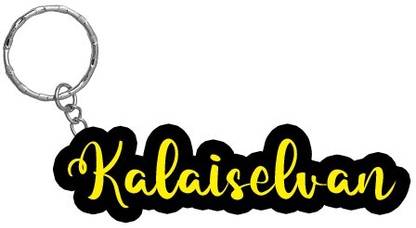 SY Gifts Kalaiselvan Name Black Yellow Name Keychain Key Chain