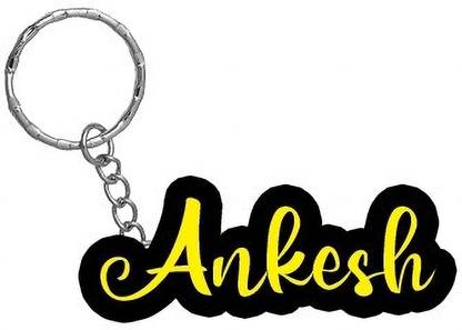 SY Gifts Ankesh Name Black Yellow Name Keychain Key Chain