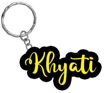 SY Gifts Khyati Name Black Yellow Name Keychain Key Chain