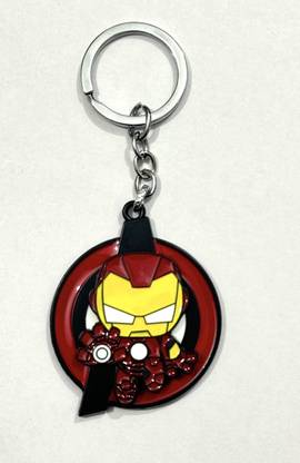 Avengers Quirky Carry Iron Man Rotating Head Metal Keychain: Marvel at Every Angle Key Chain