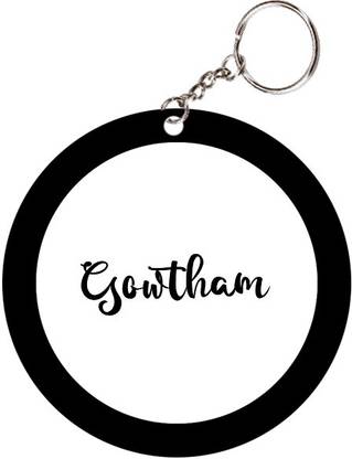 SY Gifts Gowtham Name Black Keychain Key Chain
