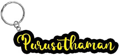 SY Gifts Purusothaman Name Black Yellow Name Keychain Key Chain