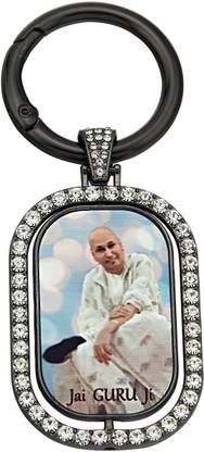 BLESSINGS jai Guruji Doubleside Special Stone Metal Key Chain