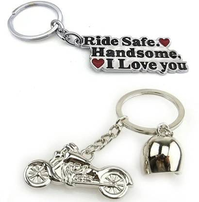Virom Ride safe & Bullet Bike with Helmet Keychain Metal Keyring for Car,Bike Key Chain