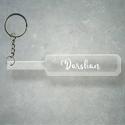 SY Gifts Cricket Bat Logo Design With Darshan Name Key Chain