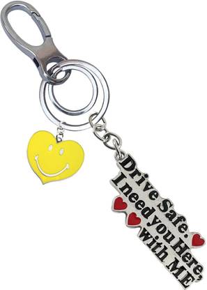 cabo dream Unique Drive Safe I Need You Here With Me With Smiley Heart Locking Lock Key Chain