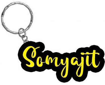 SY Gifts Somyajit Name Black Yellow Name Keychain Key Chain