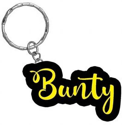SY Gifts Bunty Name Black Yellow Name Keychain Key Chain