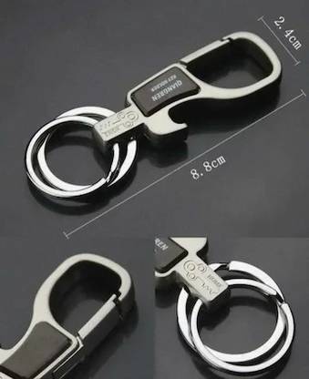 Keychain Qiang Ren Key Holder Hook Locking 2 Metal Key Rings Key Chain